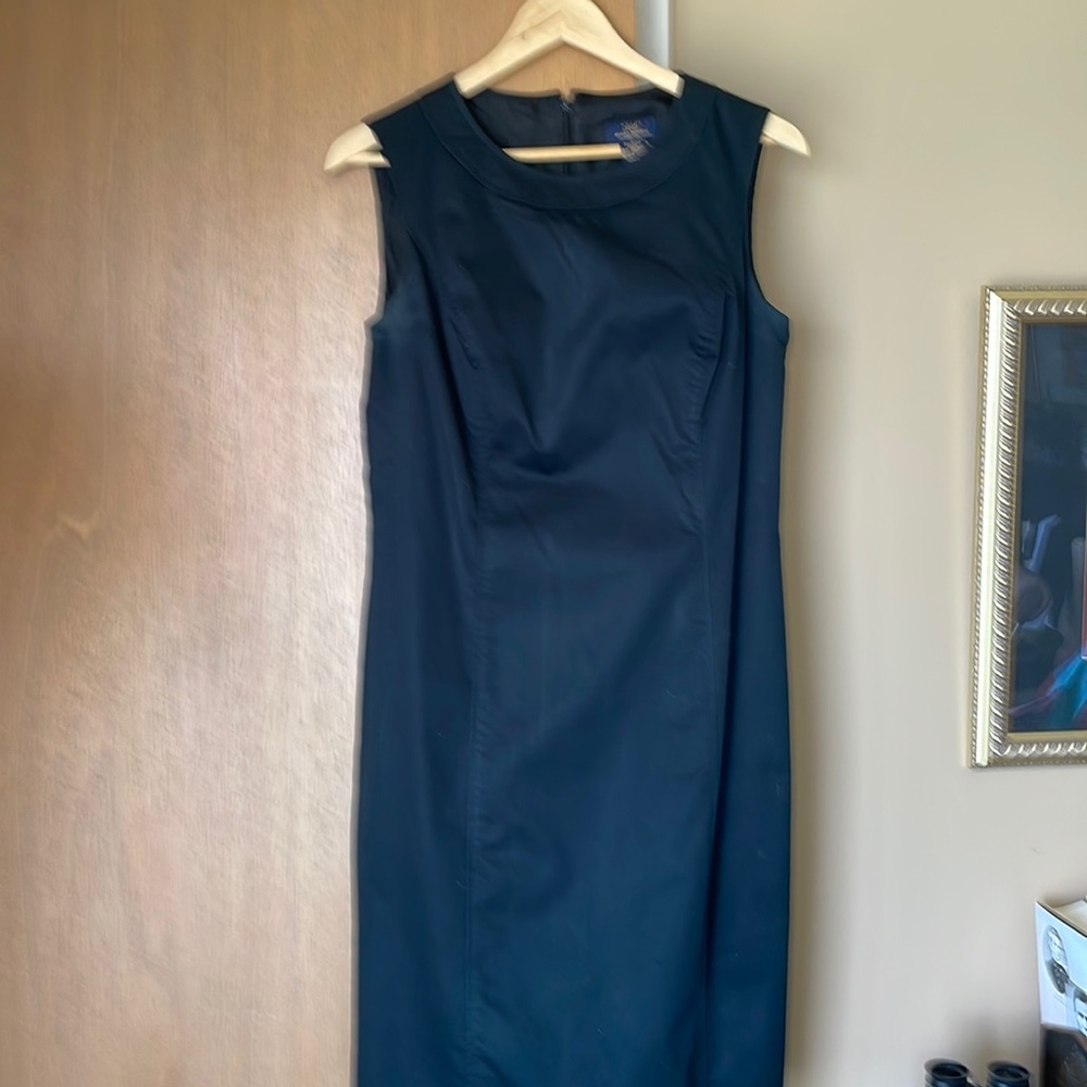 Black cotton sleeveless dress, has some stretch, Brooks Brothers